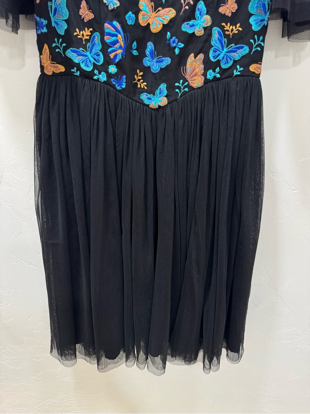 EUC JessaKae Midnight Monarch Dress Butterfly Black Blue Women's Large - Picture 7 of 16
